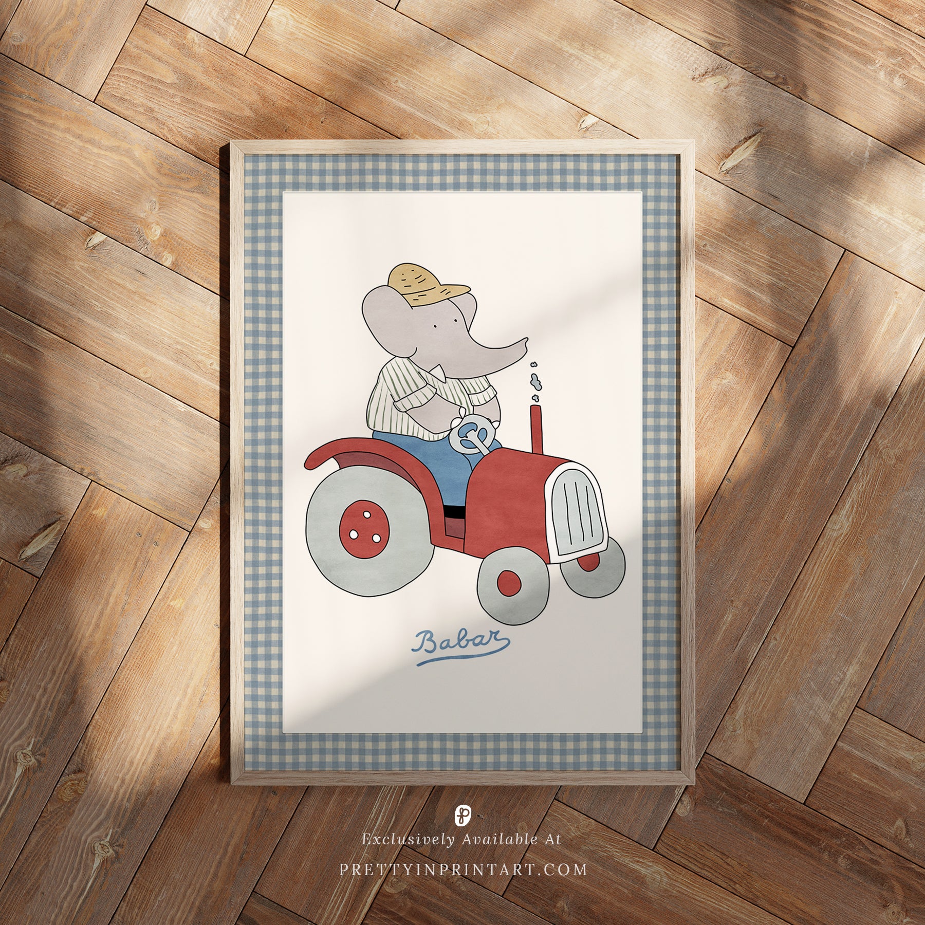 Babar Nursery Art - Babar the Elephant nursery wall art print, Vintage Babar nursery decor for baby’s room, Classic Babar prints for children’s bedrooms