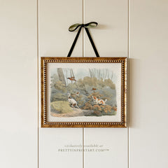 Vintage Hunting Dog Art Print 002 | Gold Frame (0160)