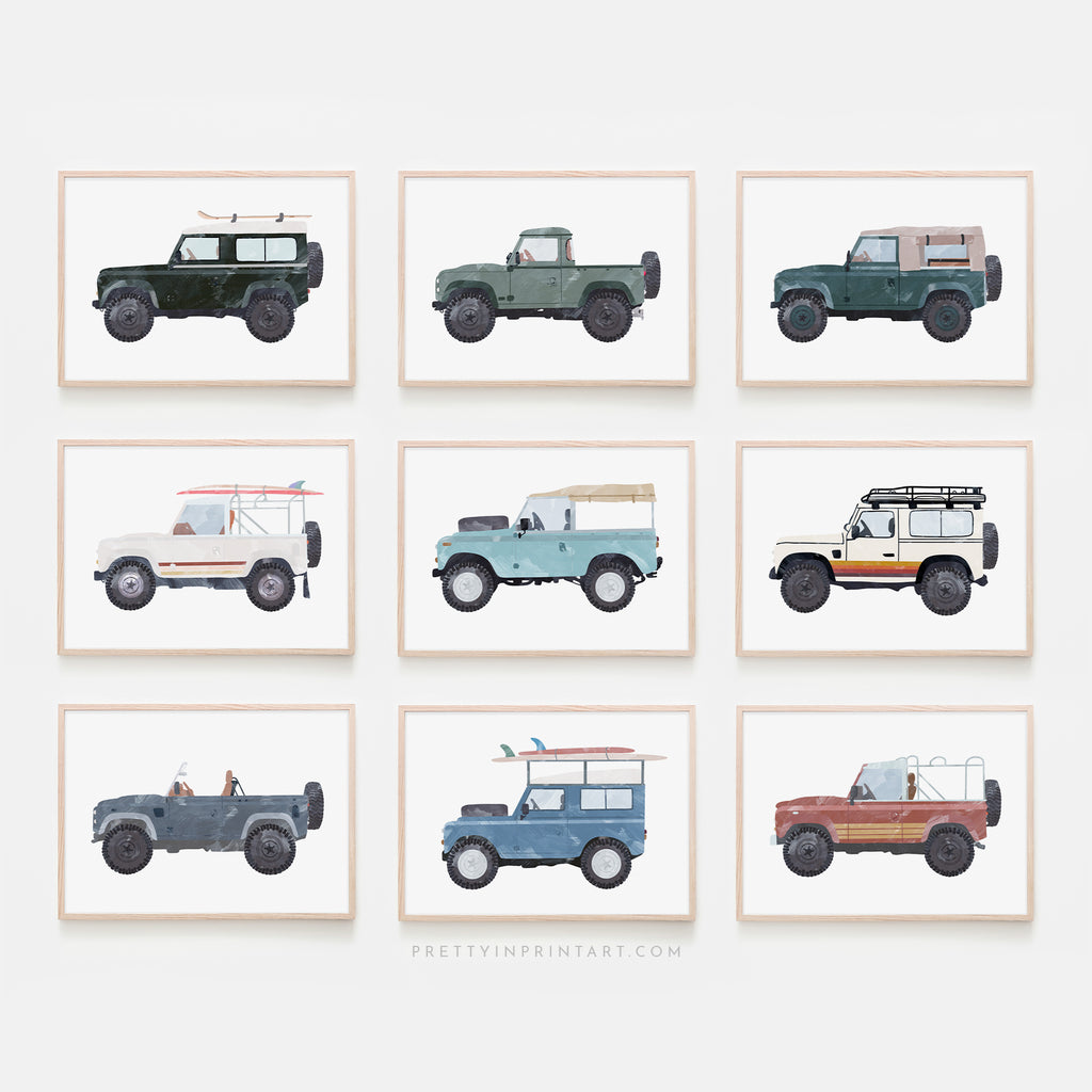 4x4 Land Rover - Blue Beach |  Unframed