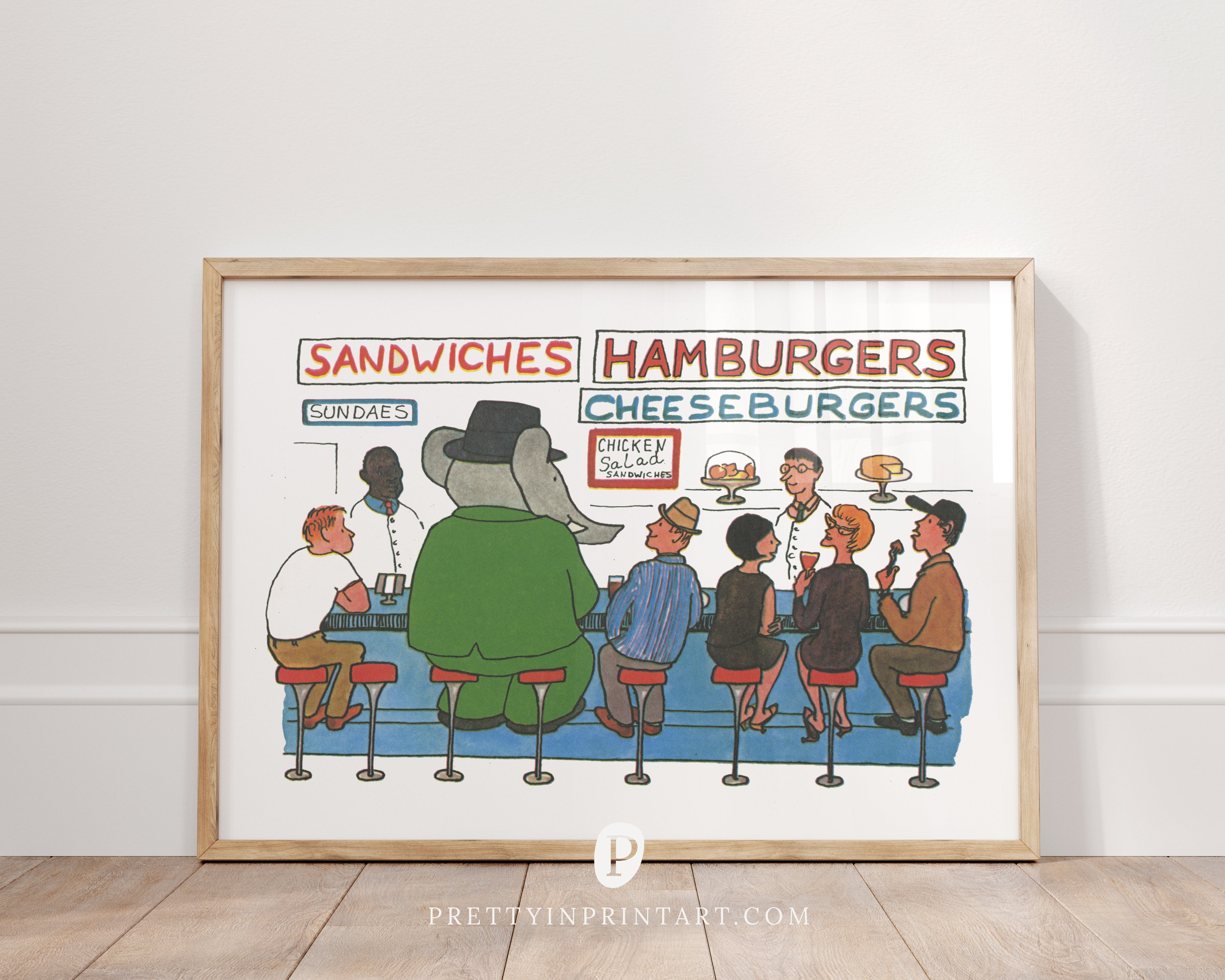 Babar Comes to America poster – kids room wall art

