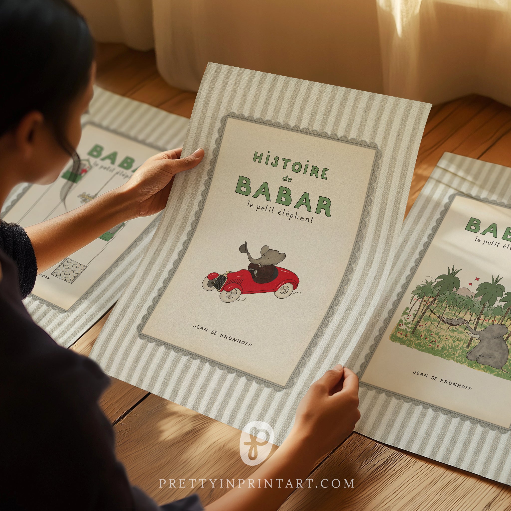 Gender-neutral nursery decor – classic Babar illustration