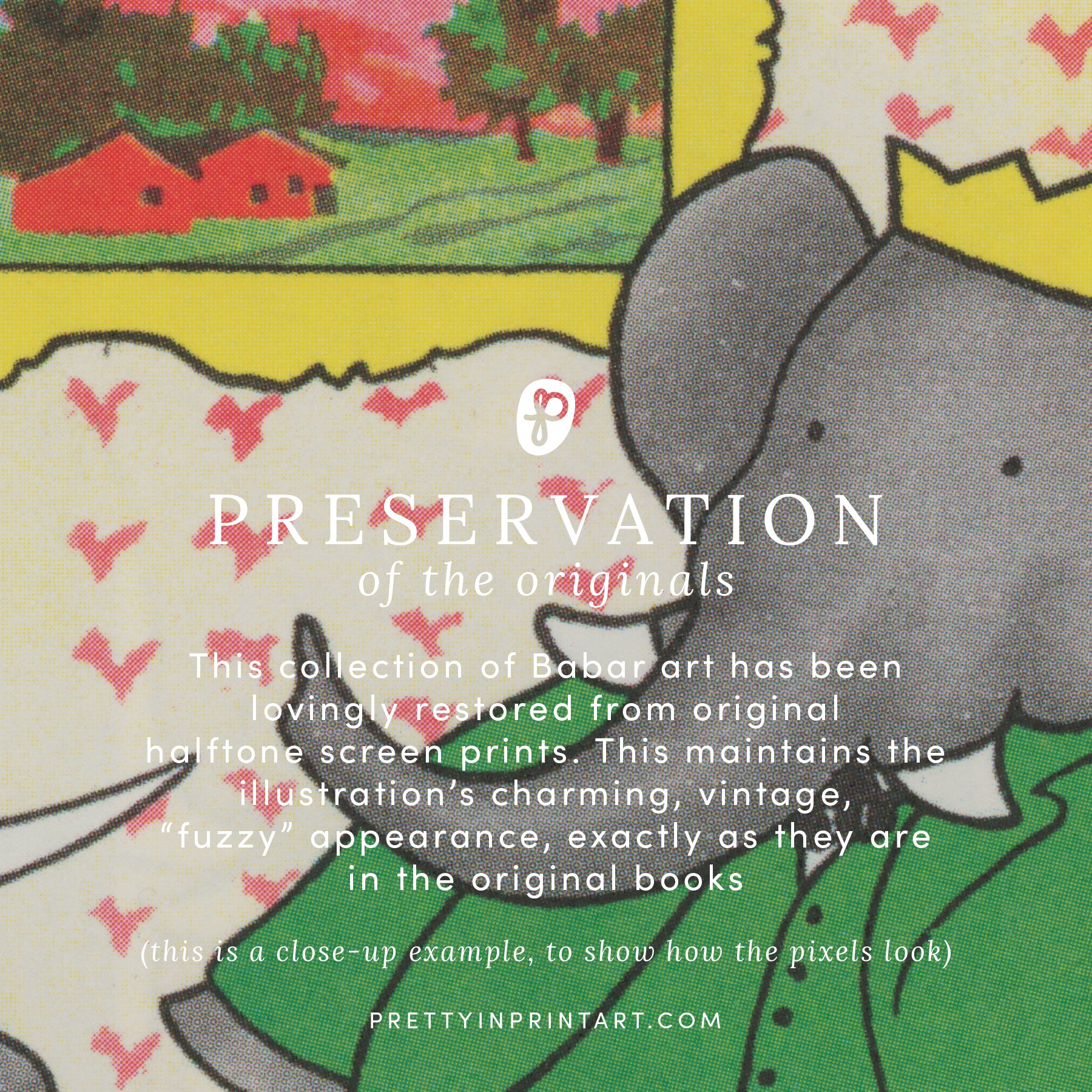 Babar Nursery Art - Babar the Elephant nursery wall art print, Vintage Babar nursery decor for baby’s room, Classic Babar prints for children’s bedrooms