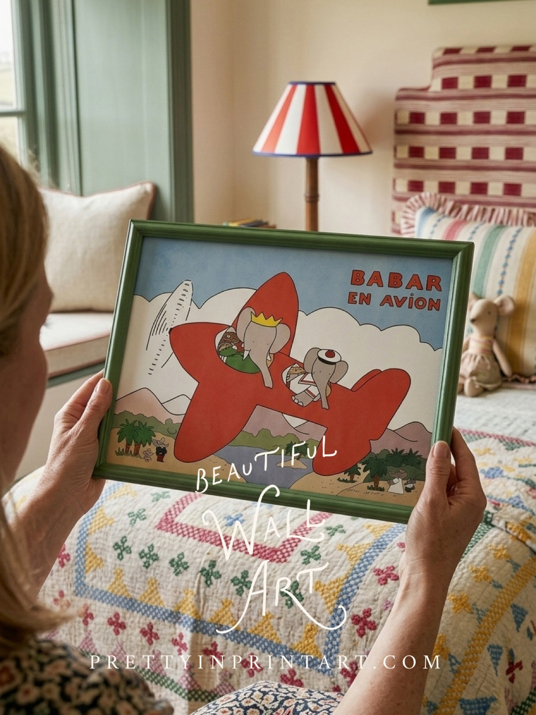Babar En Avion Art Print |  Unframed