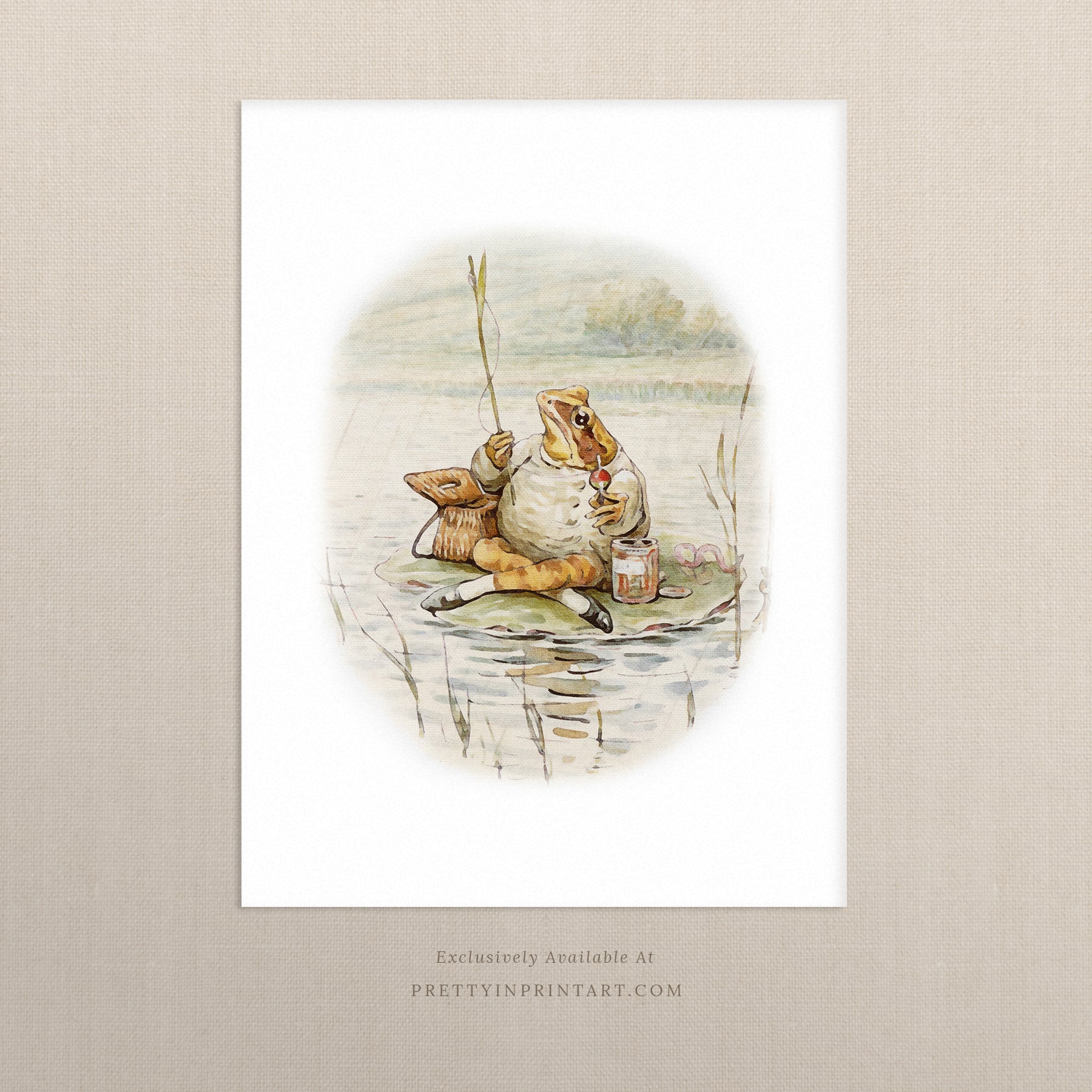 Beatrix Potter Nursery Art, Jeremy Fisher |  Unframed