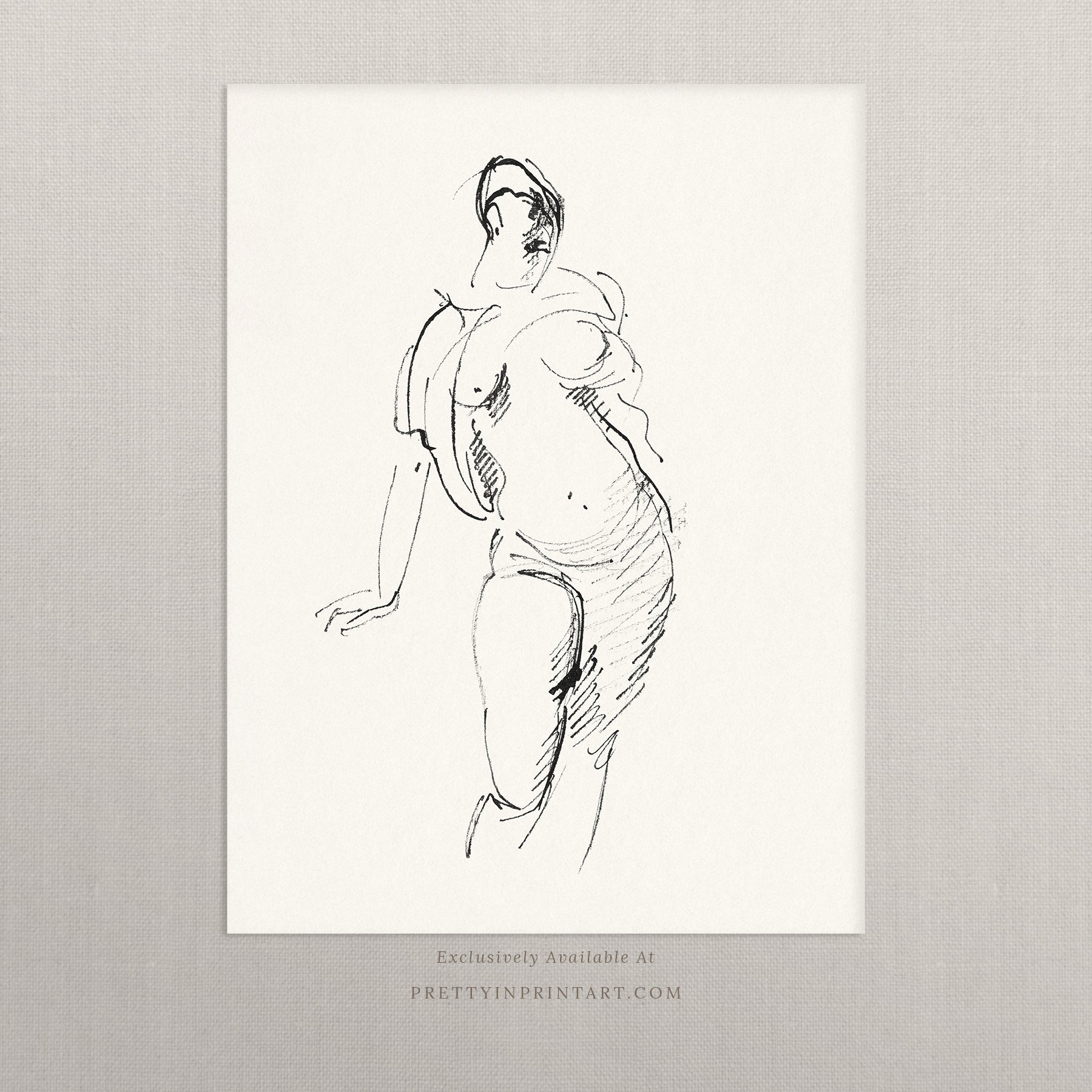 Portrait Line Drawing Art 00528 | Unframed
