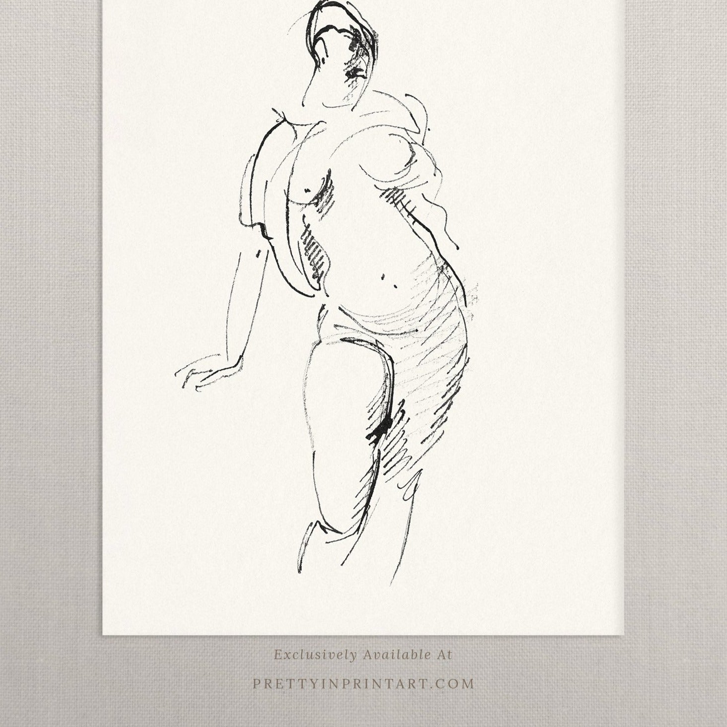 Portrait Line Drawing Art 00528 | Unframed
