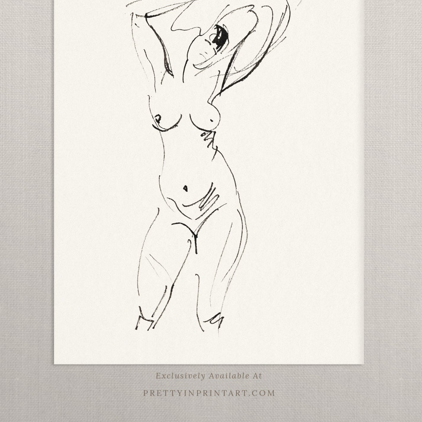 Portrait Line Drawing Art 00529 |  Unframed