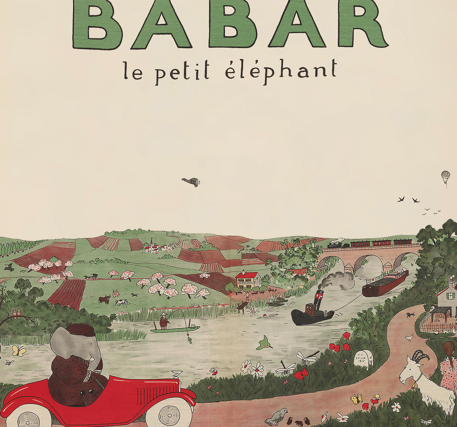 Babar Nursery Art - Babar the Elephant nursery wall art print, Vintage Babar nursery decor for baby’s room, Classic Babar prints for children’s bedrooms