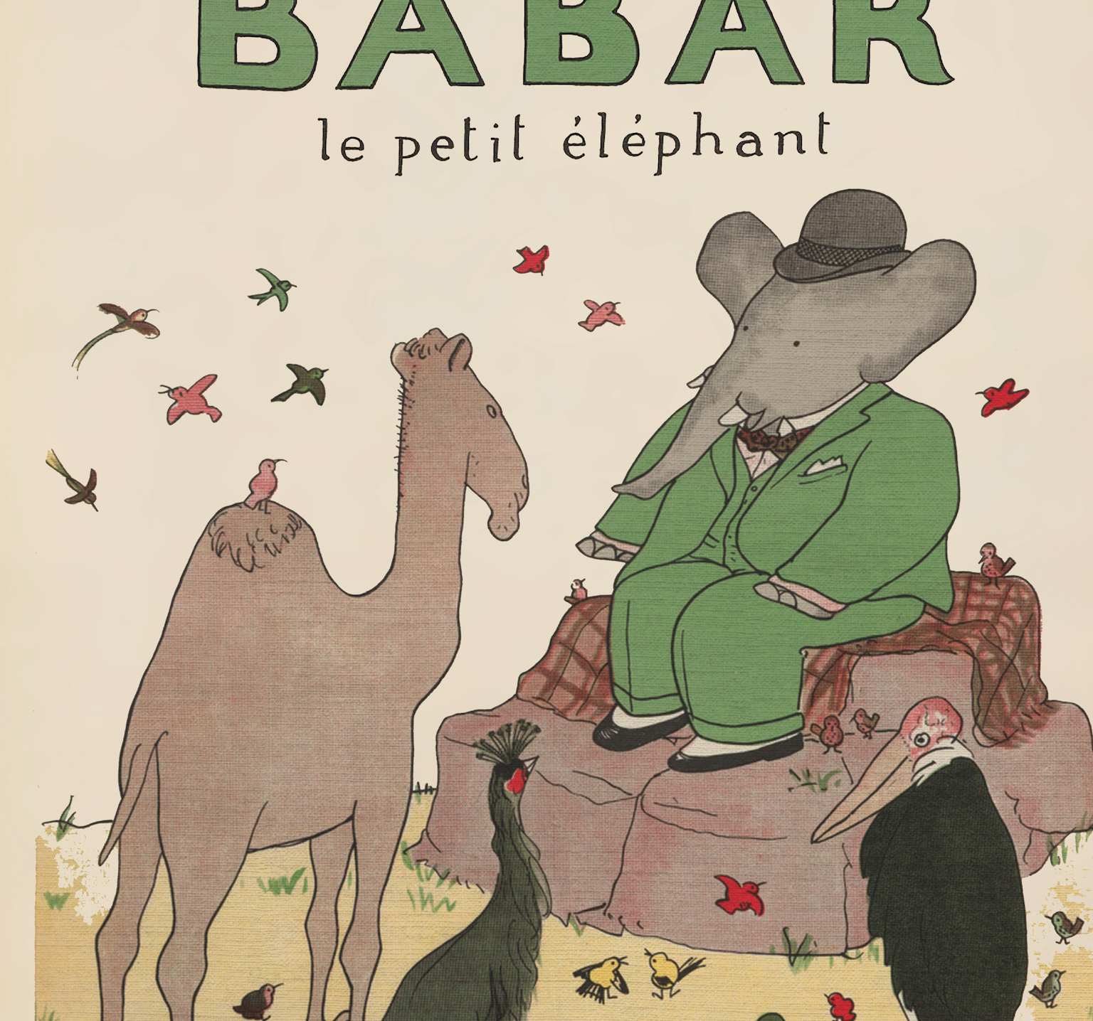 Babar Nursery Art - Babar the Elephant nursery wall art print, Vintage Babar nursery decor for baby’s room, Classic Babar prints for children’s bedrooms