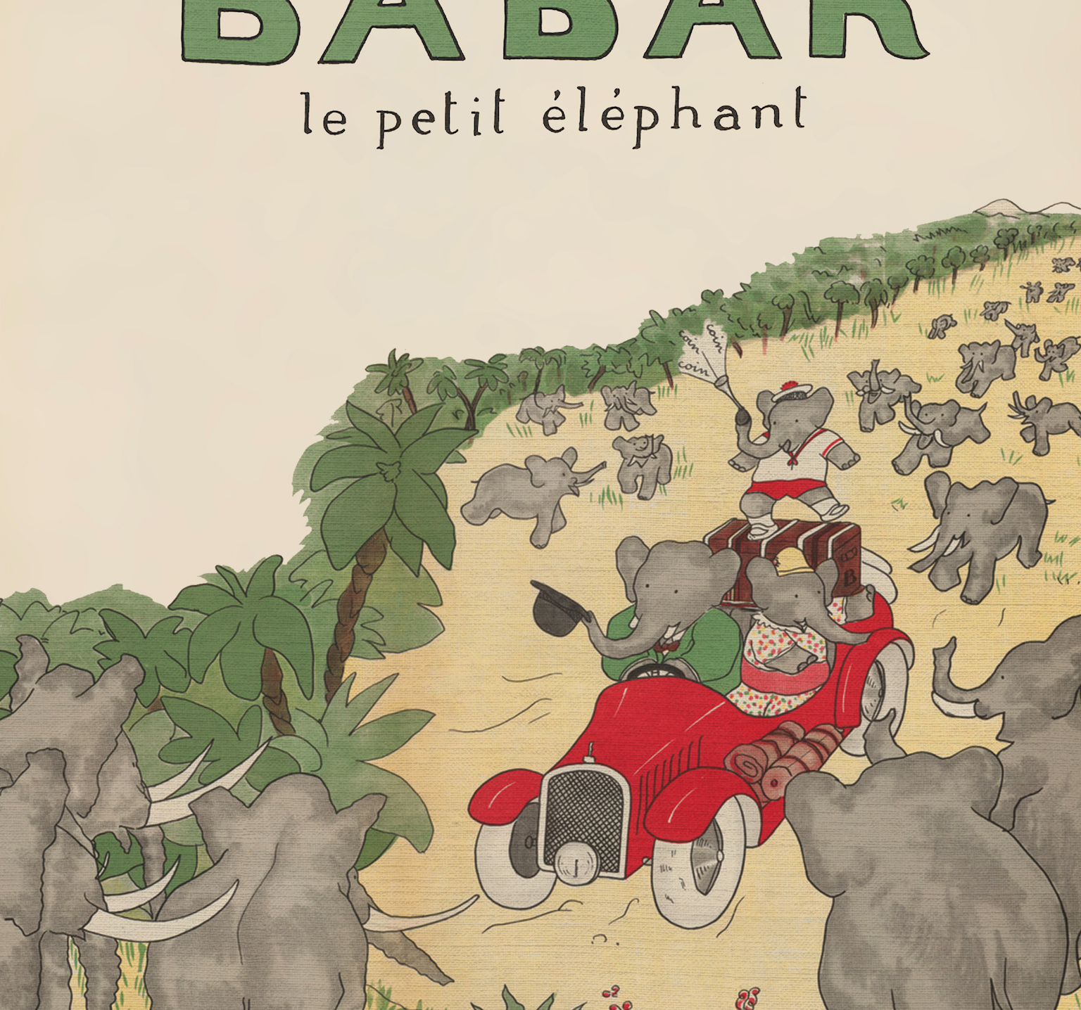 Babar Nursery Art - Babar the Elephant nursery wall art print, Vintage Babar nursery decor for baby’s room, Classic Babar prints for children’s bedrooms