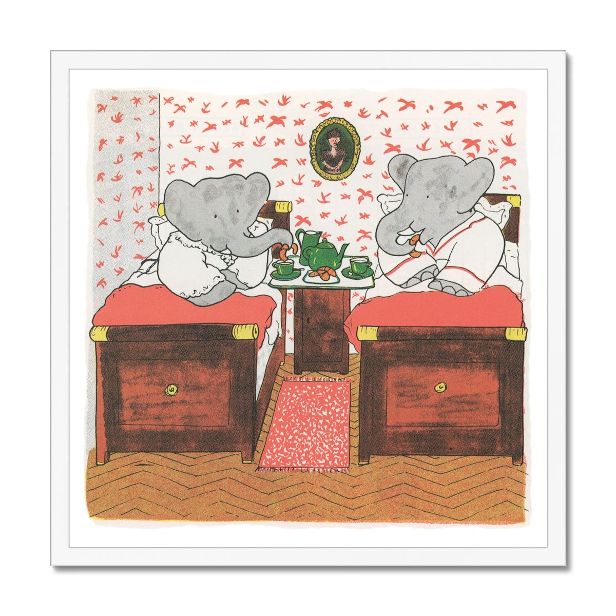 Babar Nursery Art - Babar the Elephant nursery wall art print, Vintage Babar nursery decor for baby’s room, Classic Babar prints for children’s bedrooms