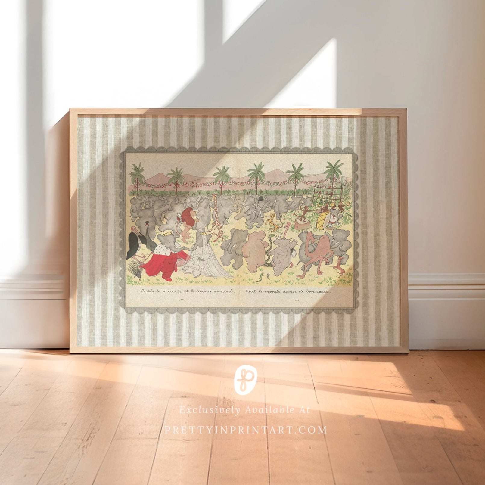 Babar Nursery Art - Babar the Elephant nursery wall art print, Vintage Babar nursery decor for baby’s room, Classic Babar prints for children’s bedrooms