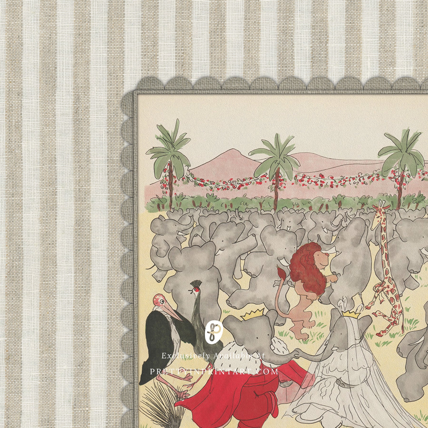 Babar Nursery Art - Babar the Elephant nursery wall art print, Vintage Babar nursery decor for baby’s room, Classic Babar prints for children’s bedrooms