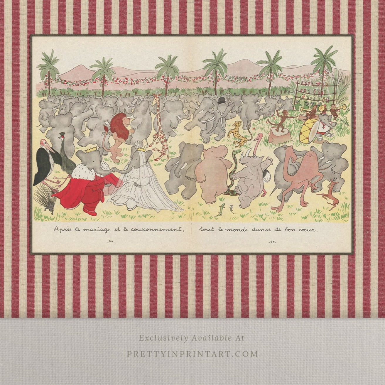 Babar Nursery Art - Babar the Elephant nursery wall art print, Vintage Babar nursery decor for baby’s room, Classic Babar prints for children’s bedrooms