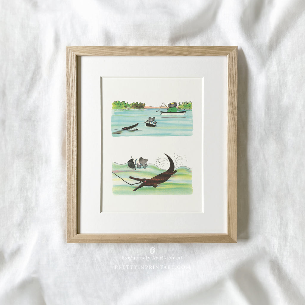 Babar Crocodile 003 Framed & Mounted Print Pretty in Print Art Ltd