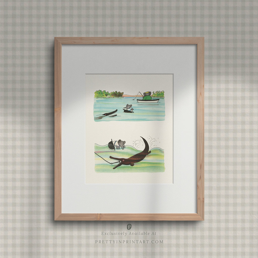 Babar Crocodile 003 Framed & Mounted Print Pretty in Print Art Ltd