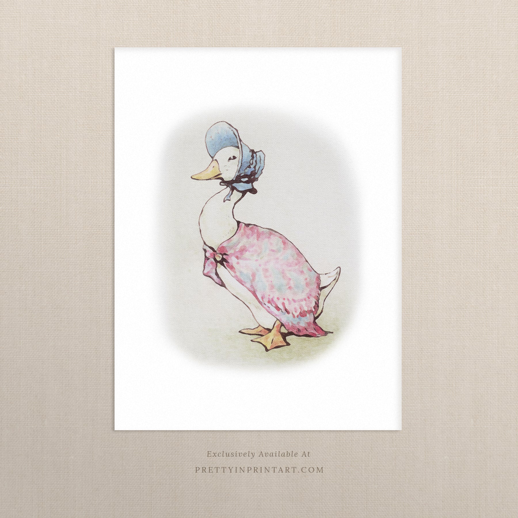 Beatrix Potter Nursery Art, Jemima Puddle Duck |  Unframed