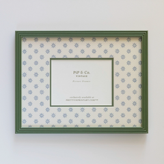 Green Hand Painted Frame | Wallpapered Mount