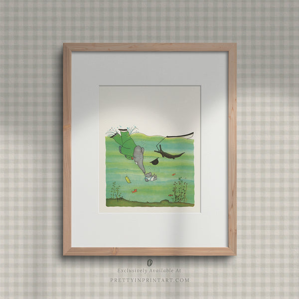 Babar Crocodile 002 |  Framed & Mounted Print