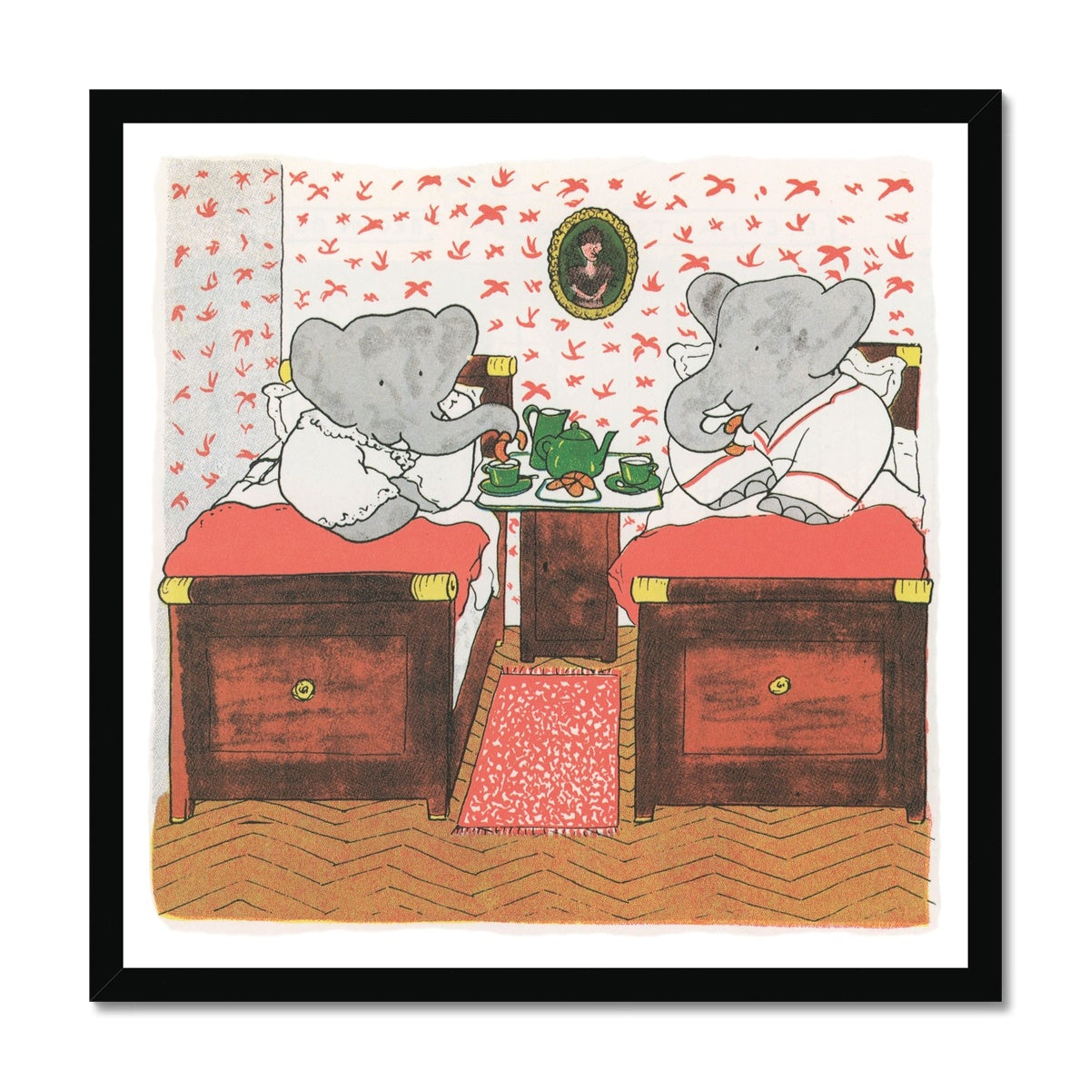 Babar Nursery Art - Babar the Elephant nursery wall art print, Vintage Babar nursery decor for baby’s room, Classic Babar prints for children’s bedrooms