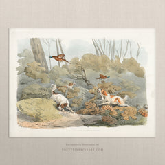 Vintage Hunting Dog Art Print – Sporting Dogs Antique Style Wall Art, Unframed (002)