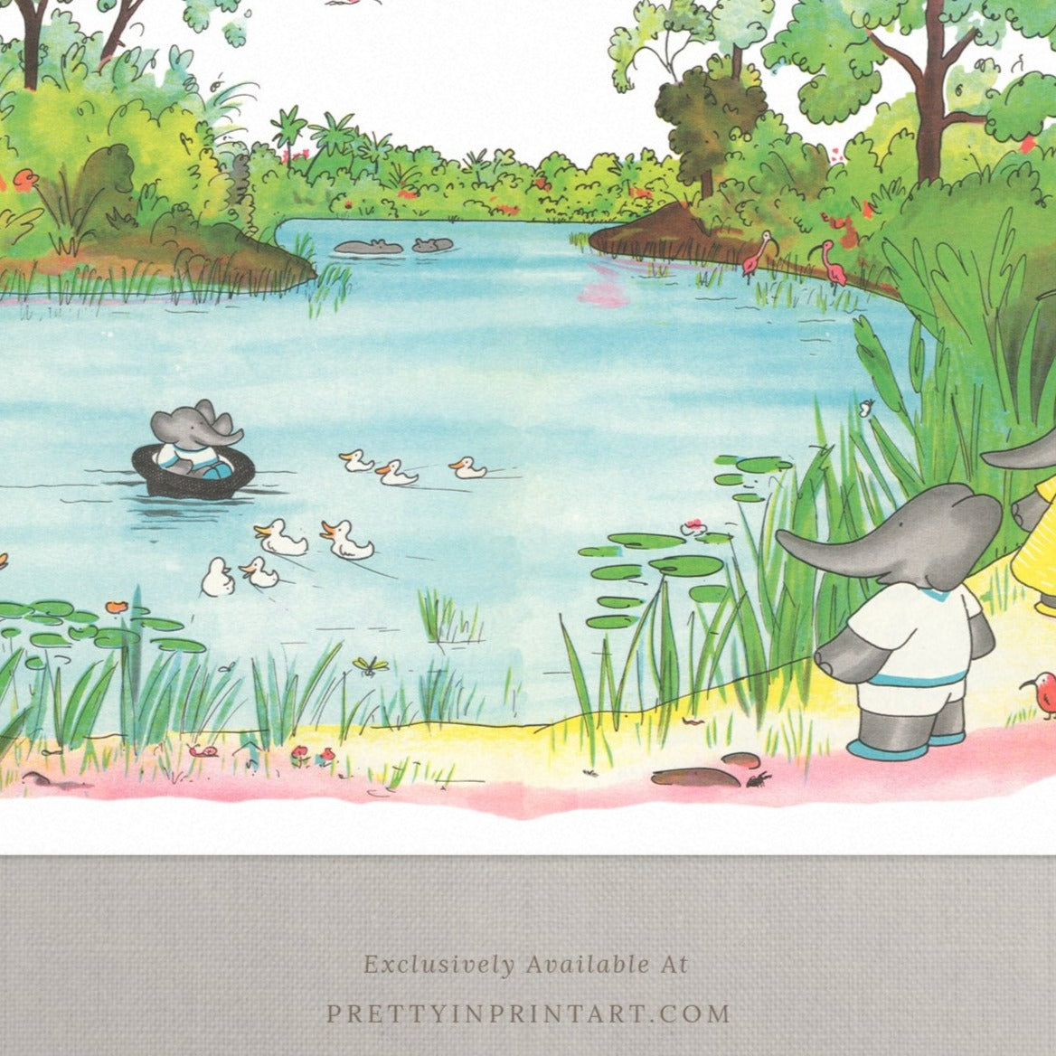 Babar Nursery Art - Babar the Elephant nursery wall art print, Vintage Babar nursery decor for baby’s room, Classic Babar prints for children’s bedrooms