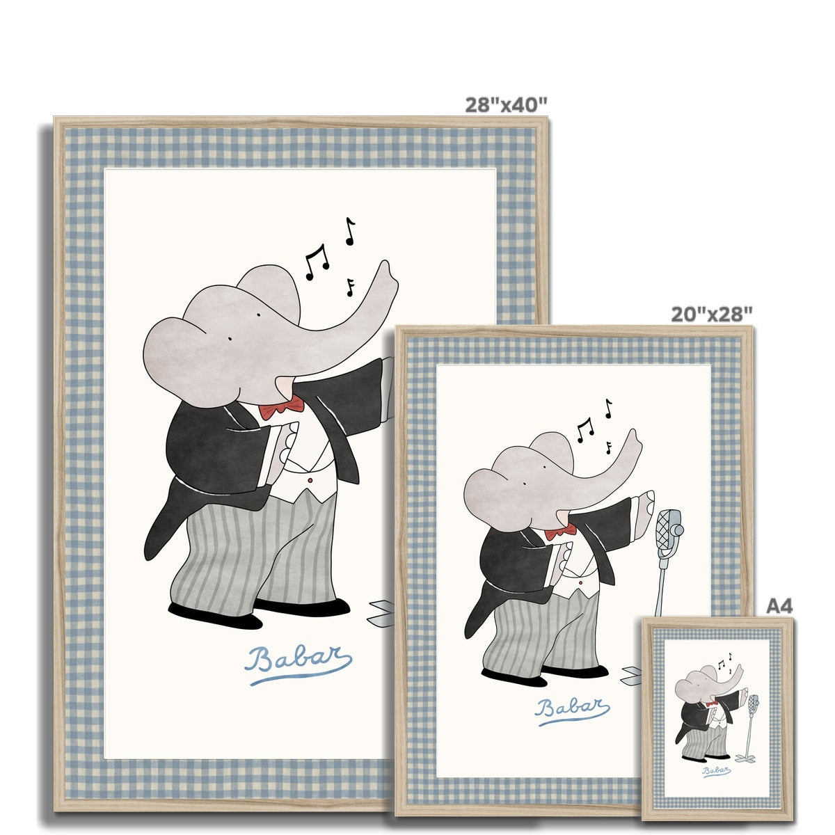 Babar Nursery Art - Babar the Elephant nursery wall art print, Vintage Babar nursery decor for baby’s room, Classic Babar prints for children’s bedrooms