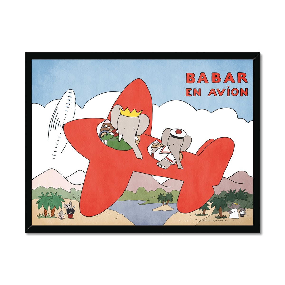 Babar Nursery Art - Babar the Elephant nursery wall art print, Vintage Babar nursery decor for baby’s room, Classic Babar prints for children’s bedrooms