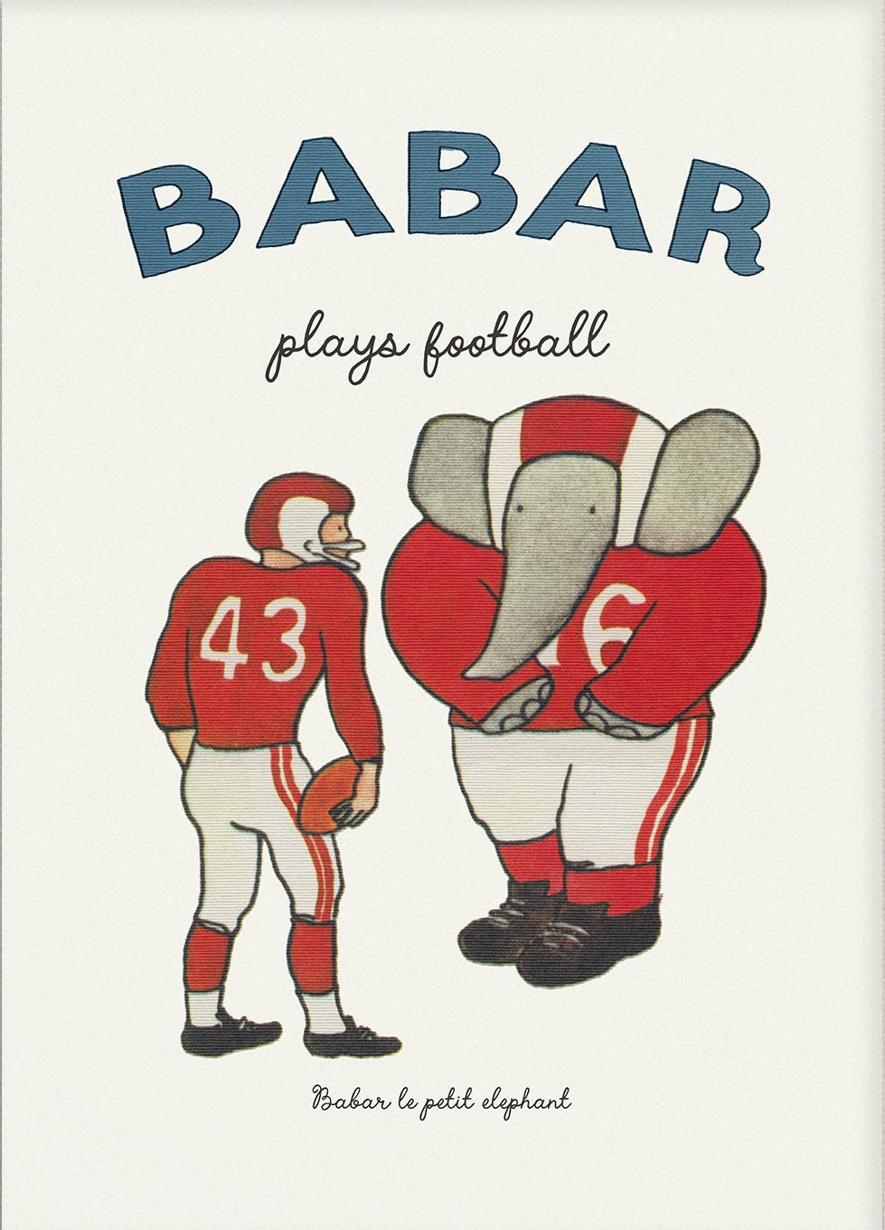 Babar Nursery Art Print - Football 2 |  Unframed