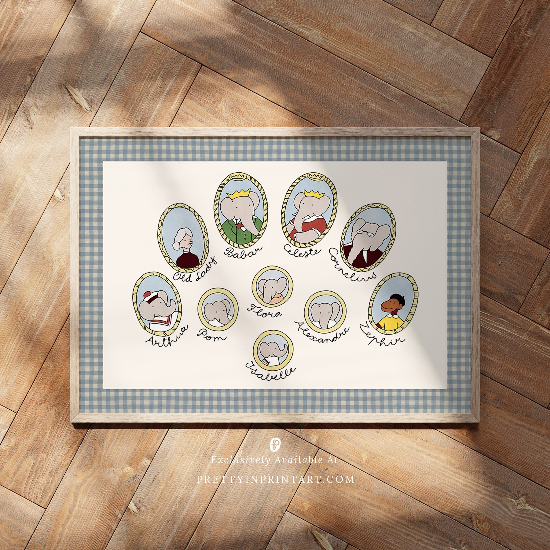 Babar Nursery Art - Babar the Elephant nursery wall art print, Vintage Babar nursery decor for baby’s room, Classic Babar prints for children’s bedrooms