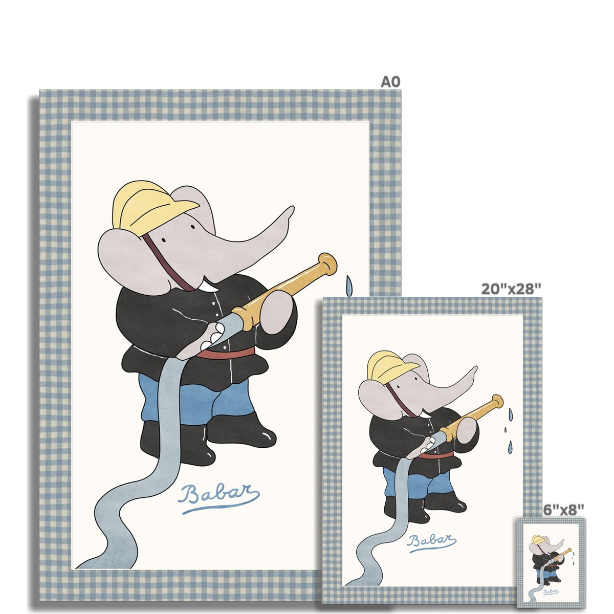Babar Nursery Art - Babar the Elephant nursery wall art print, Vintage Babar nursery decor for baby’s room, Classic Babar prints for children’s bedrooms