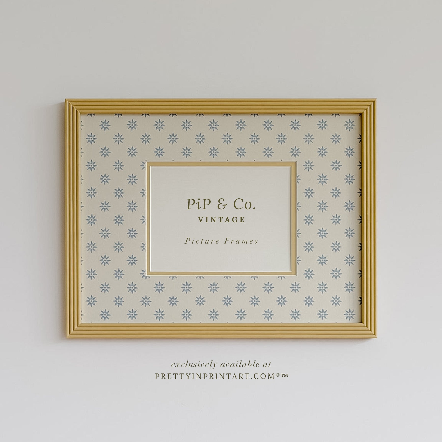 Yellow Hand Painted Frame | Wallpapered Mount (SW9+M18)