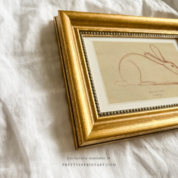 Bunny Rabbit Sketch, 00586 |  Gold Frame (UK ONLY)