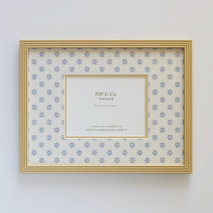 Yellow Hand-Painted Frame, Wallpapered Mount
