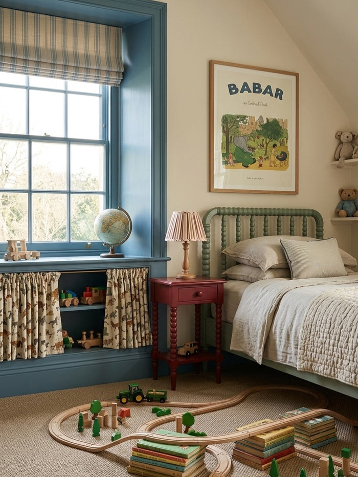 Child's bedroom with Babar nursery art