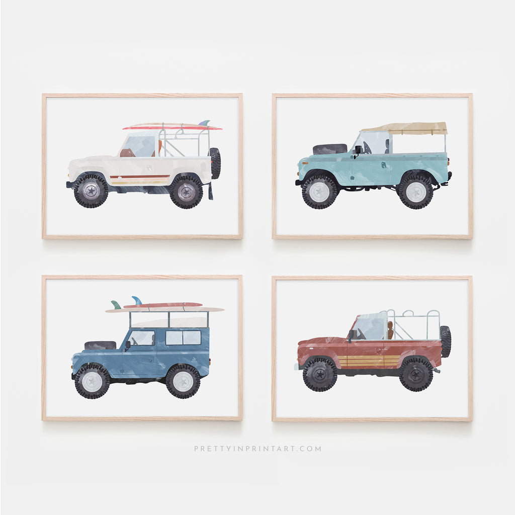 4x4 Land Rover - Red Beach |  Unframed