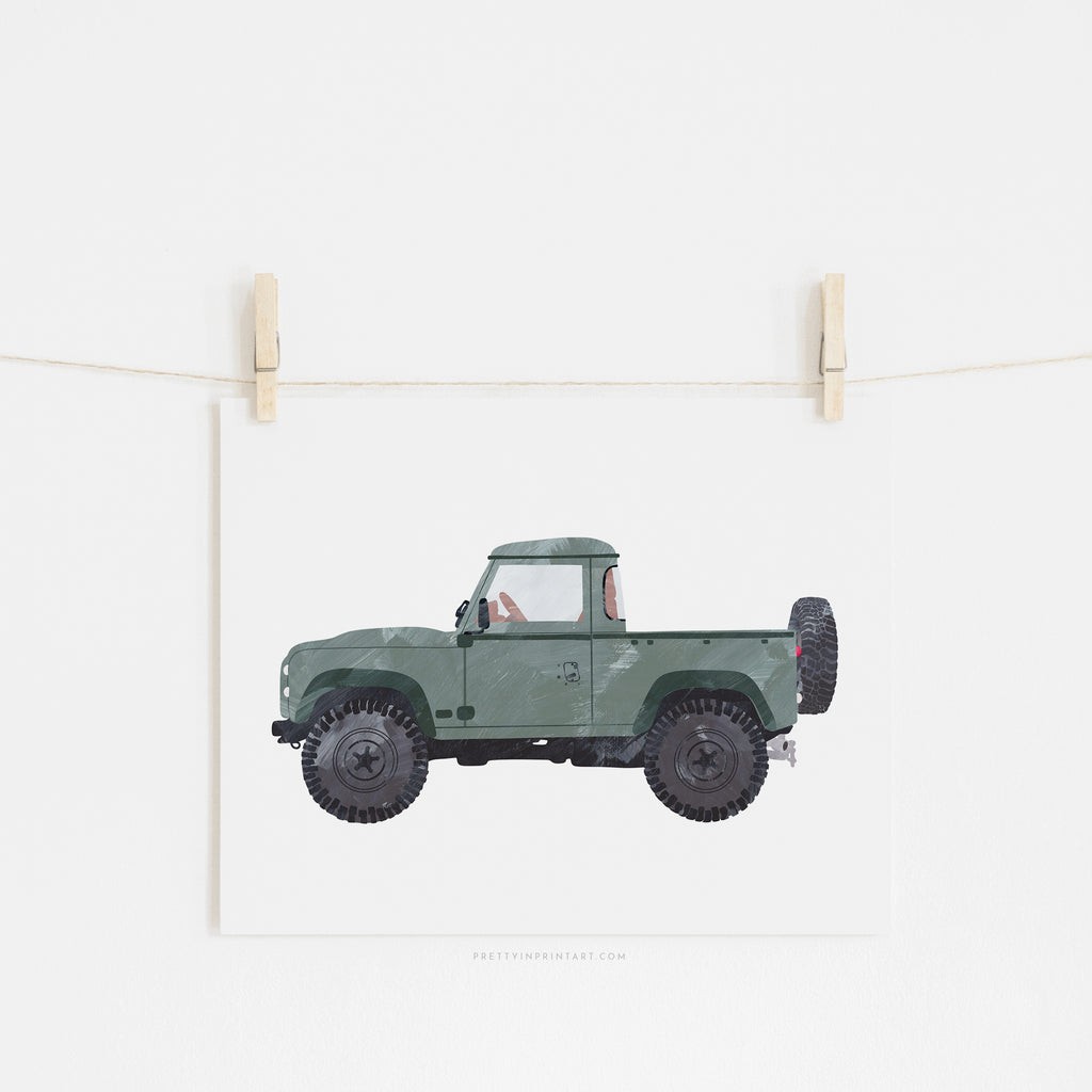 4x4 Land Rover - Green Vintage |  Unframed