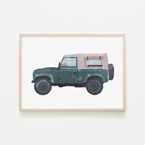 4x4 Jeep - Green Defender |  Framed Print