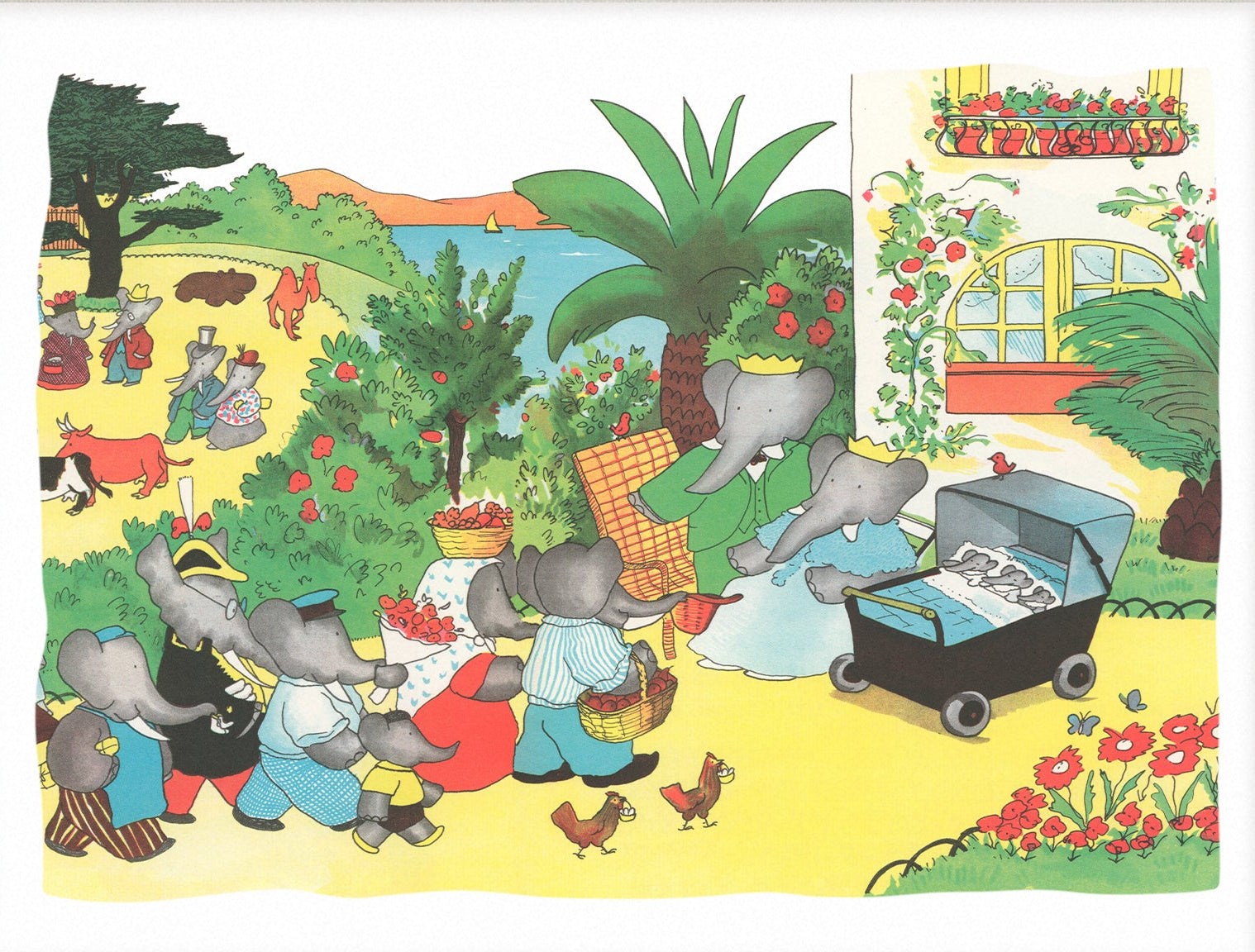 Babar New Babies |  Unframed
