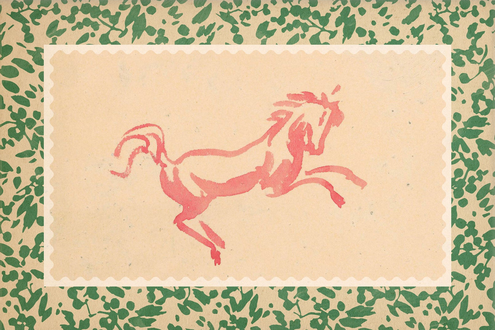 Horse Art, Pink, 00634 |  Unframed