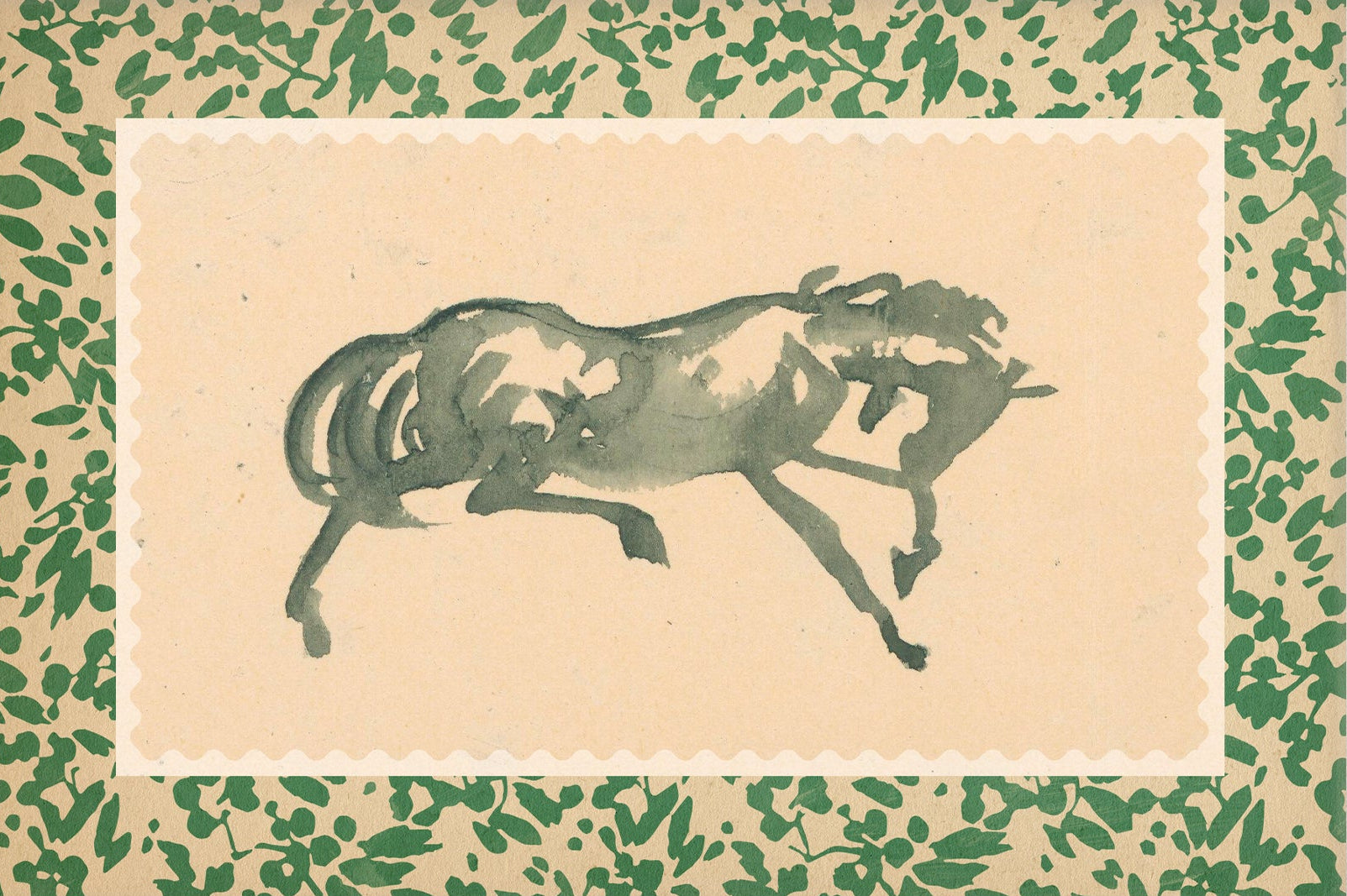 Horse Art, Dark Green, 00632 |  Unframed