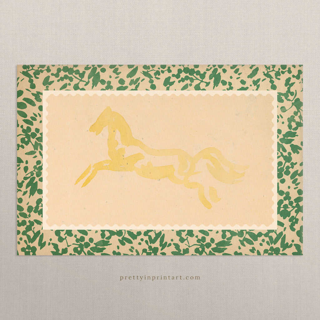 Horse Art, Yellow, 00633 |  Unframed