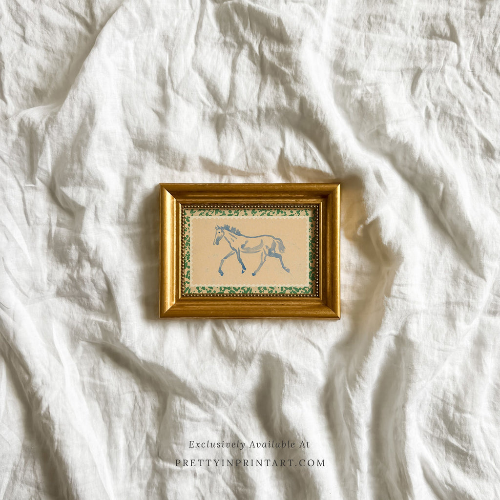 Horse Art (all colours) |  Gold Frame (UK ONLY)