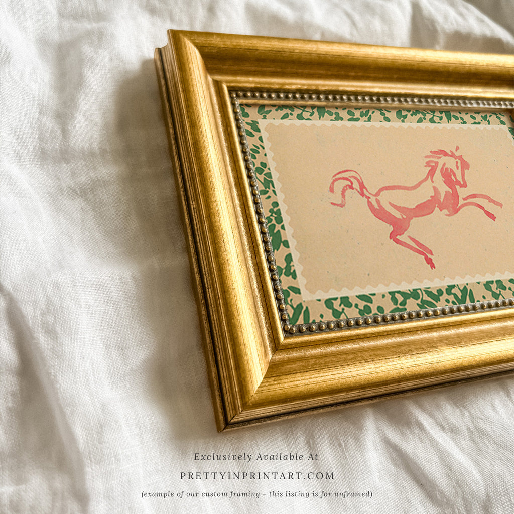 Horse Art, Pink, 00634 |  Unframed