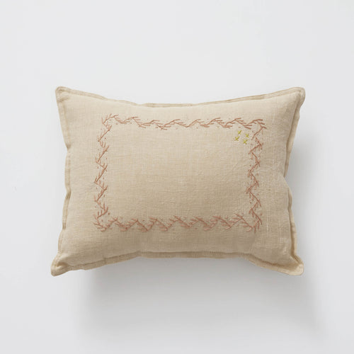Hand Embroidered Small Zig Zag Cushion