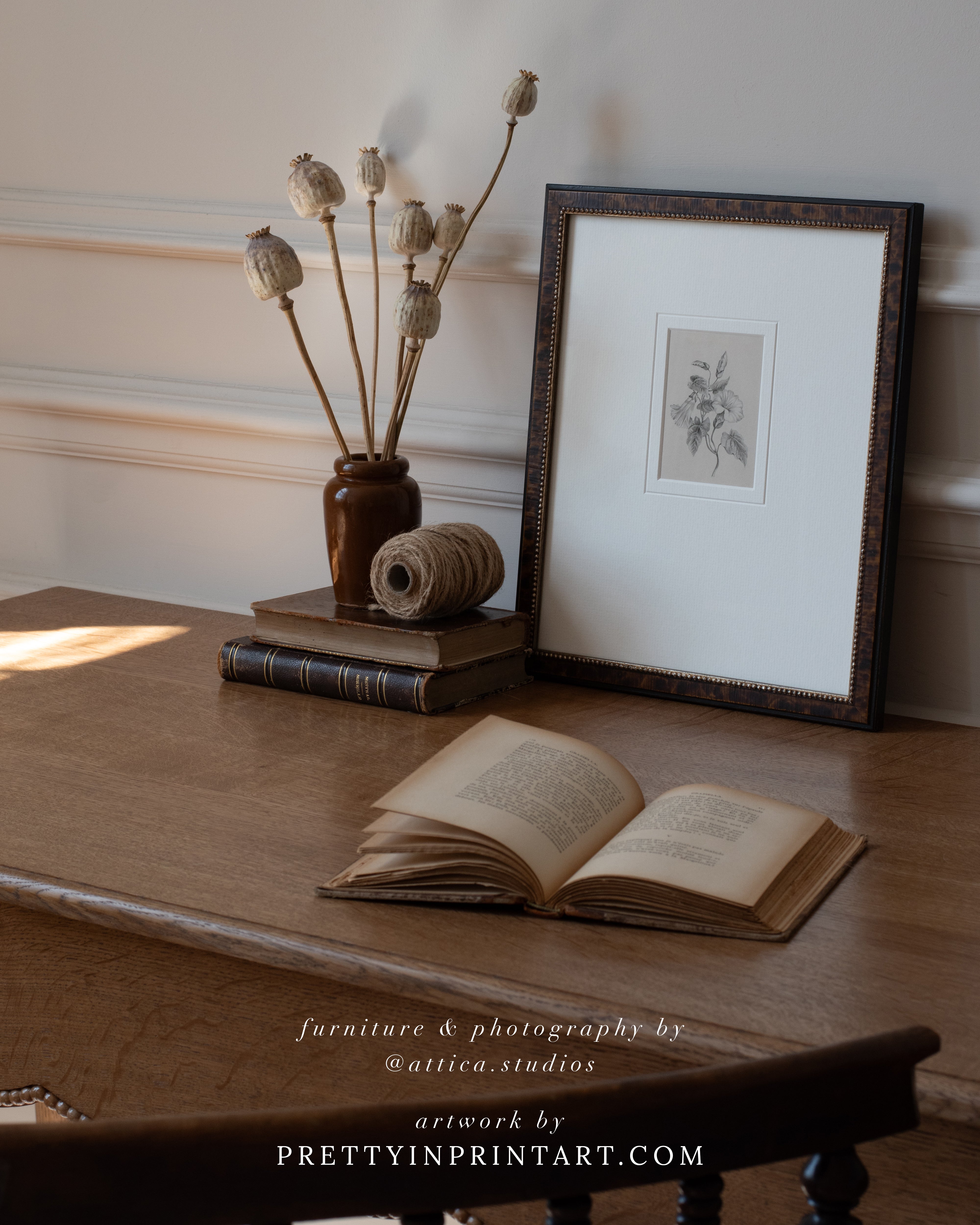 Vintage Flower Art 002 |  Frame & Mount