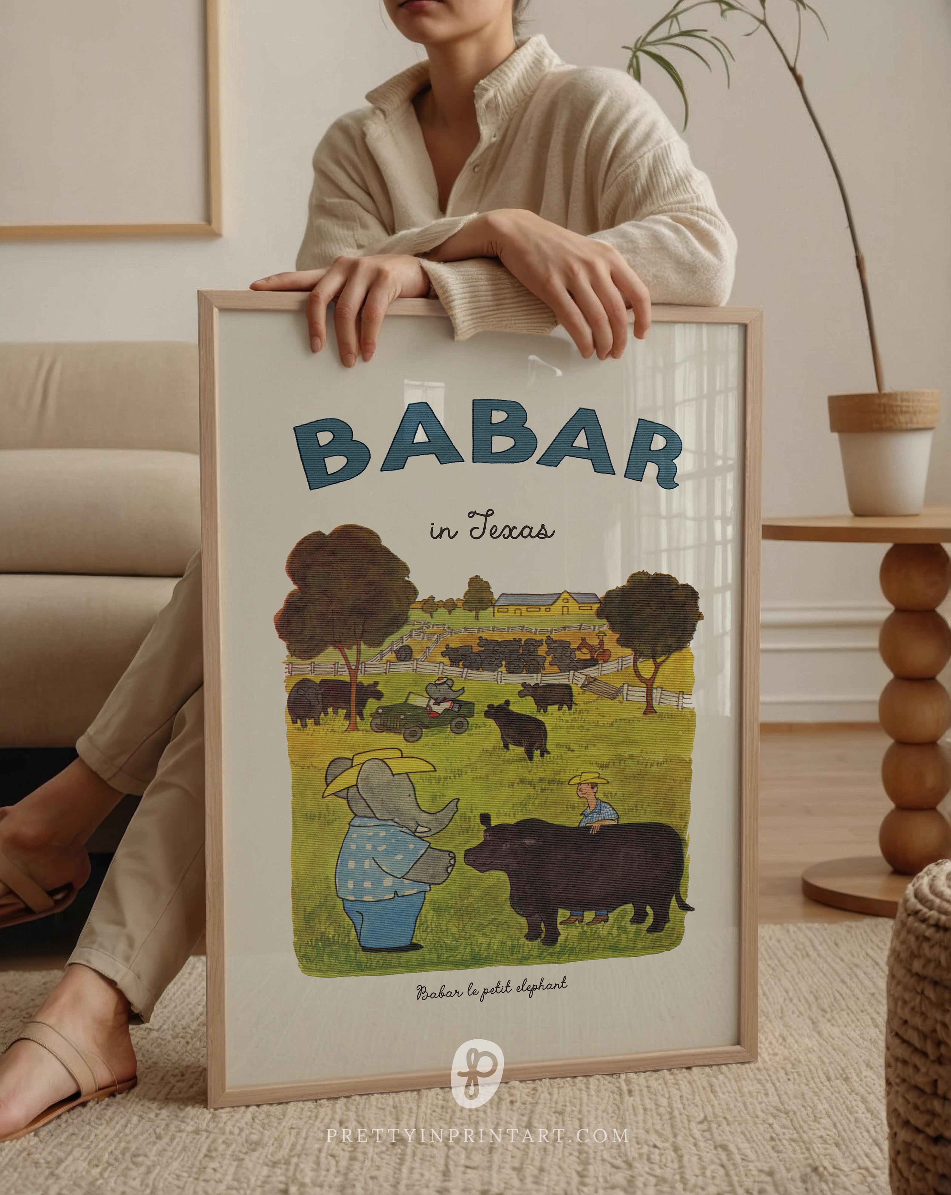 Babar Nursery Art Print - Texas 1 |  Unframed