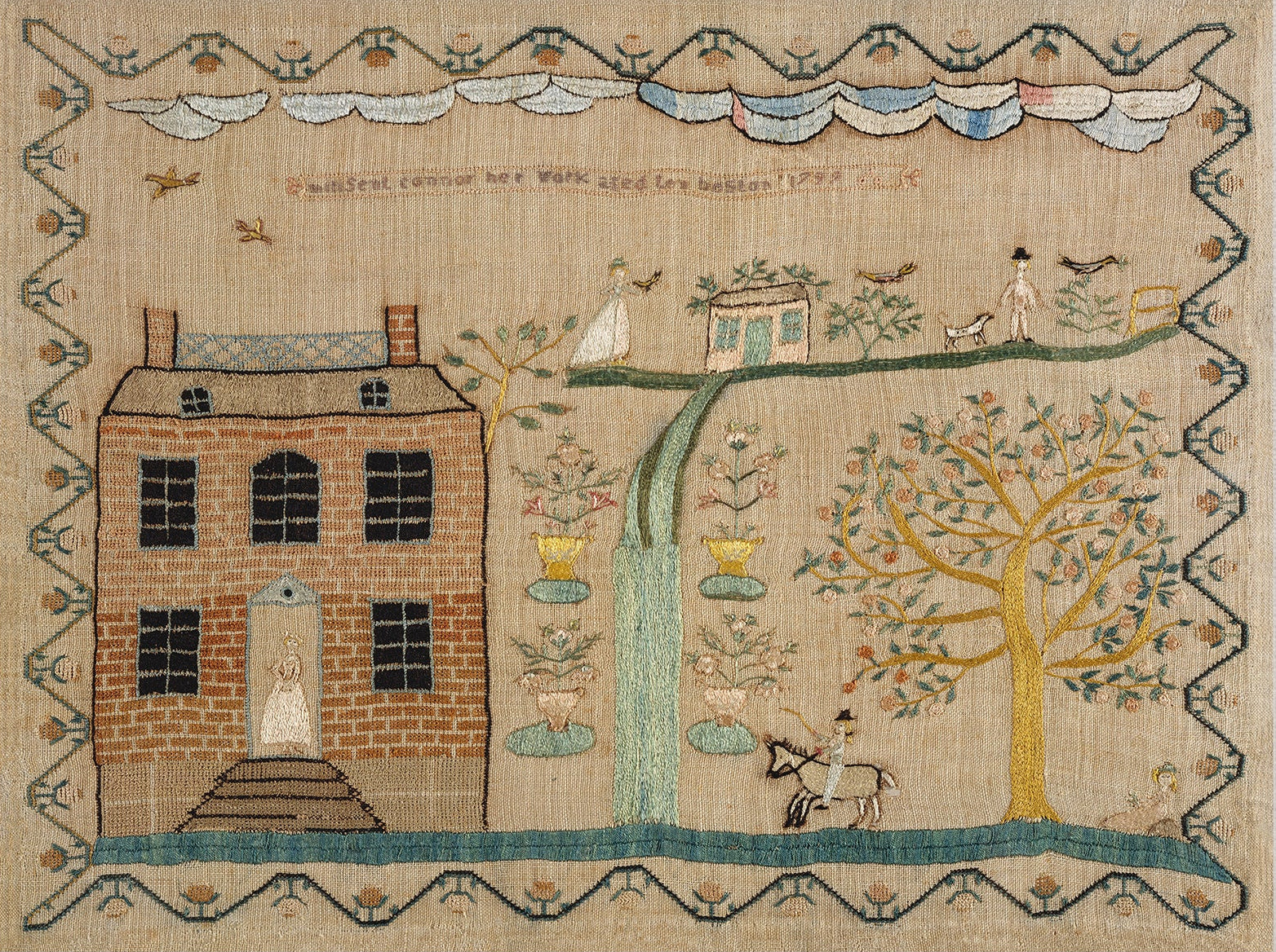 Vintage Nursery Art; Embroidery Print 001 |  Unframed