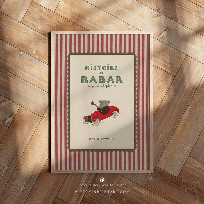 Babar the Elephant Nursery Decor – Classic Baby Room Prints