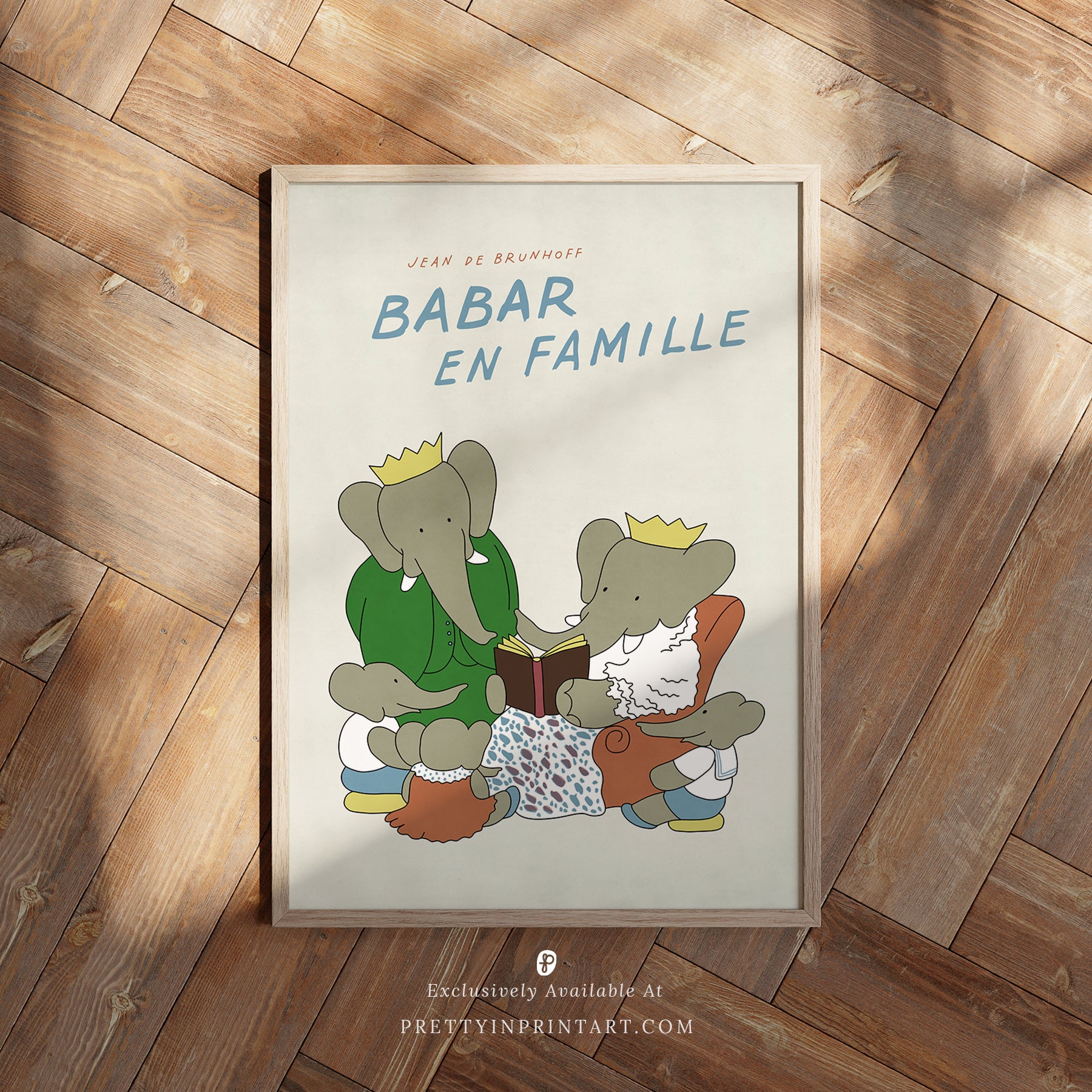 Babar Nursery Art - Babar the Elephant nursery wall art print, Vintage Babar nursery decor for baby’s room, Classic Babar prints for children’s bedrooms
